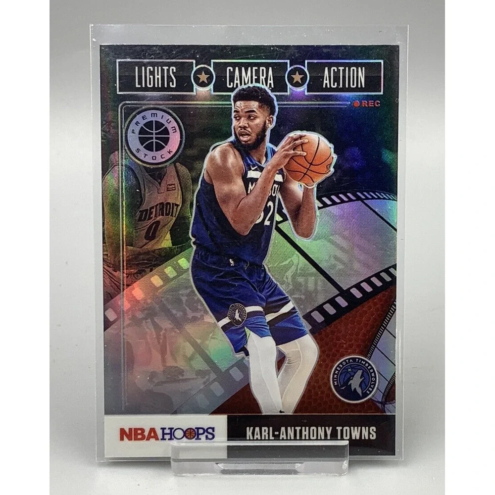 2019 Panini NBA Hoops Premium Stock Lights Camera Action Holo Karl-Anthony Towns